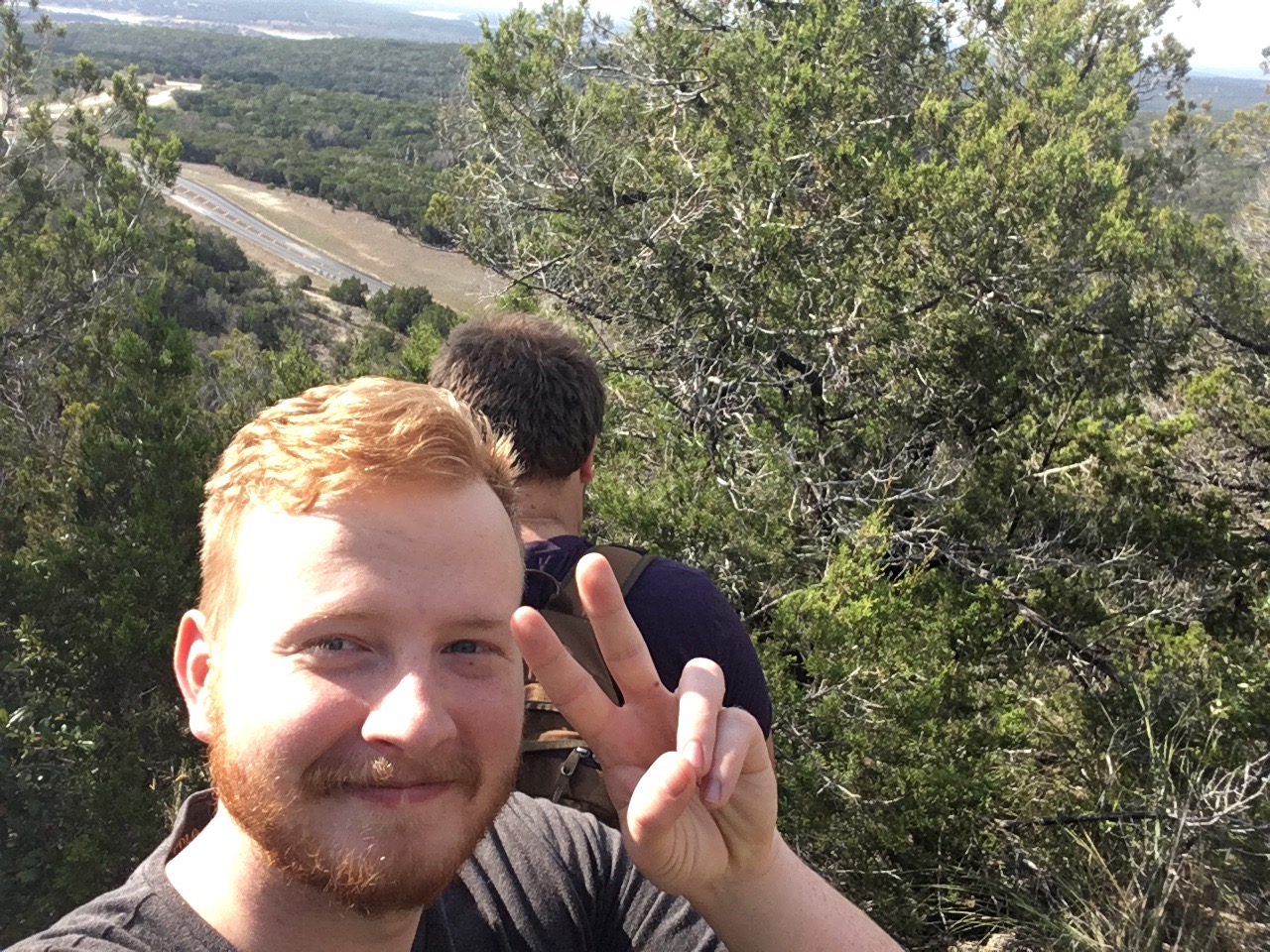 myself in the foreground, with my cousin looking out at the canyon